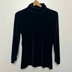 Vintage Like New Harold's Black‎ Velvet Long 3/4 Sleeve Top Woman’s L Layers
